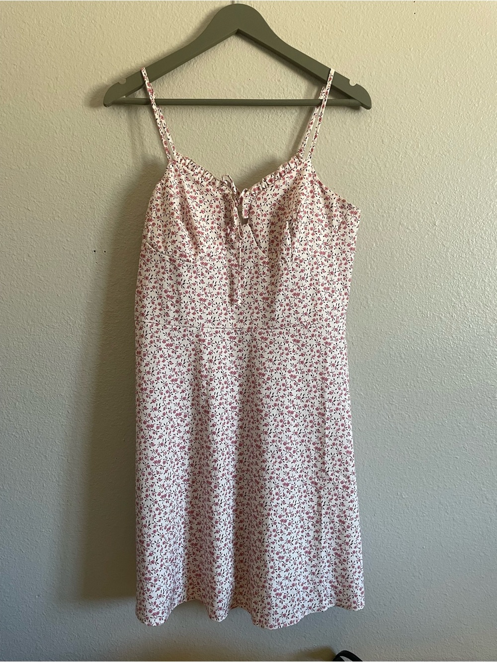 Floral Pink Slip Dress with Spaghetti Straps